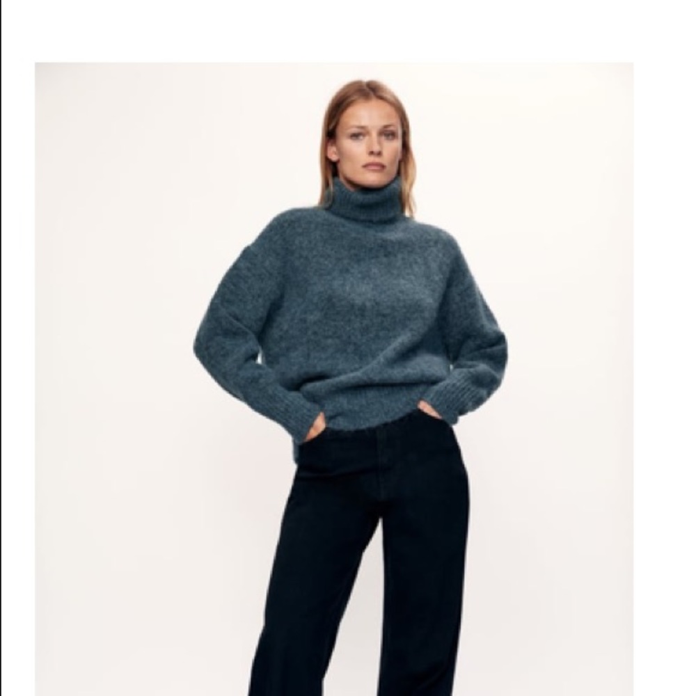 Zara High Collar Knit Turtleneck Sweater